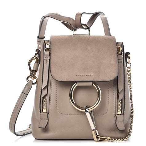 chloe faye backpack motty grey|Chloe Suede Calfskin Mini Faye Backpack Motty Grey.